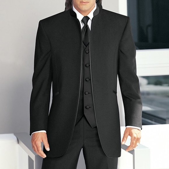 COPY - NEW J Yves Black Nehru Band Collar Mandari…